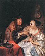 MIERIS, Frans van, the Elder Carousing Couple sg oil painting artist